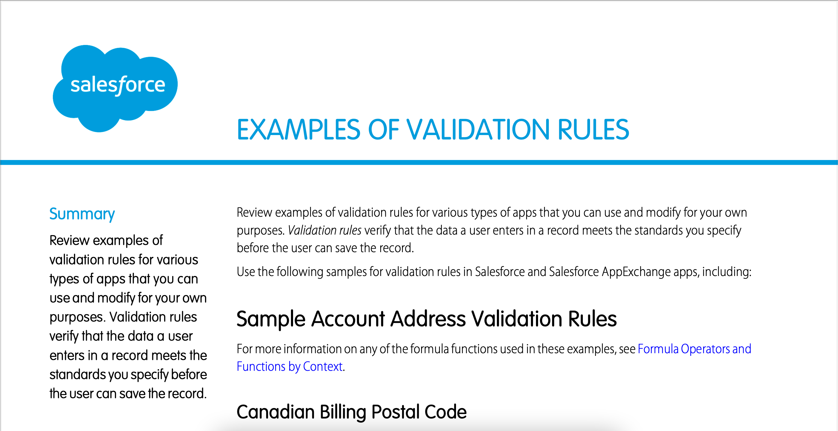 Validation Rules Examples in Salesforce